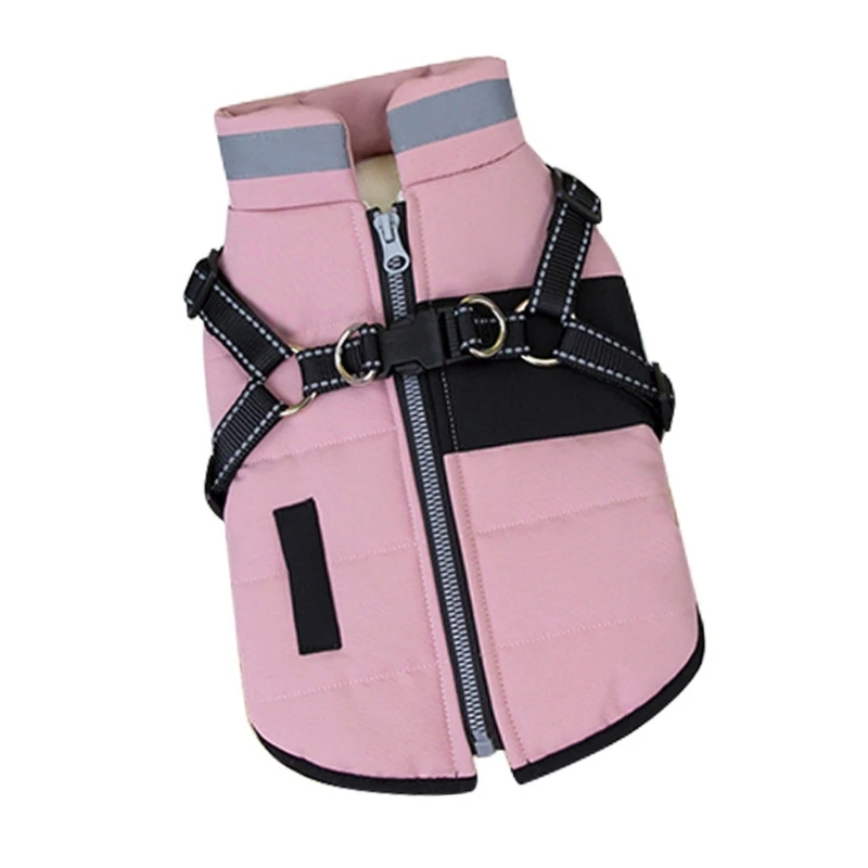 Casaco quente inverno para cães pequenos, jaquetas acolchoadas algodão com gancho para animais estimação, dropshipping