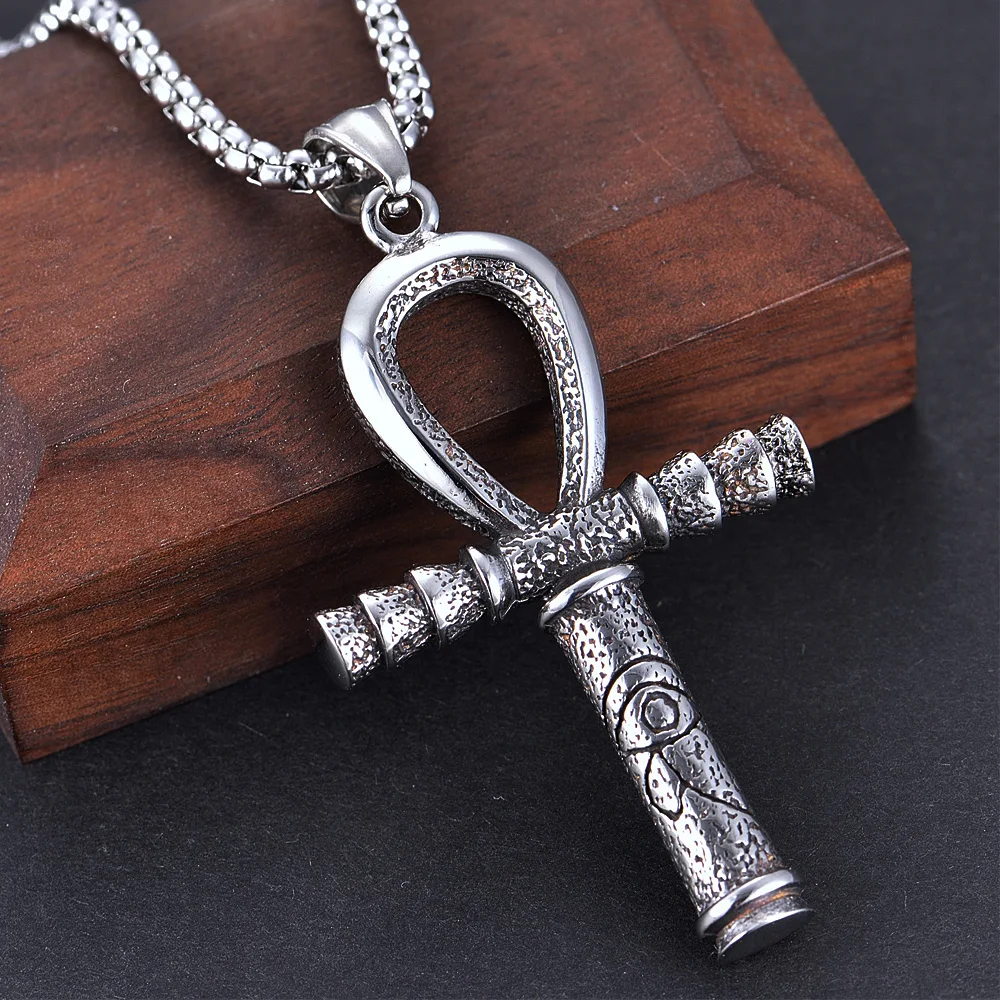 Vintage Egyptian Patron Anubis Eye Of Horus Cross Stainless Steel Necklace Pendant Men's Dominic Toretto Cross Necklace Jewelry