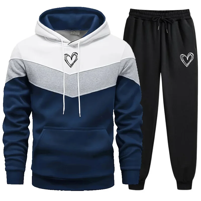 

Hot Sales Mens Tracksuit Printing Single Piece Tricolor Sweatshirts Sweatpants Casual Man Clothing Quality Hoodie Autumn Winter