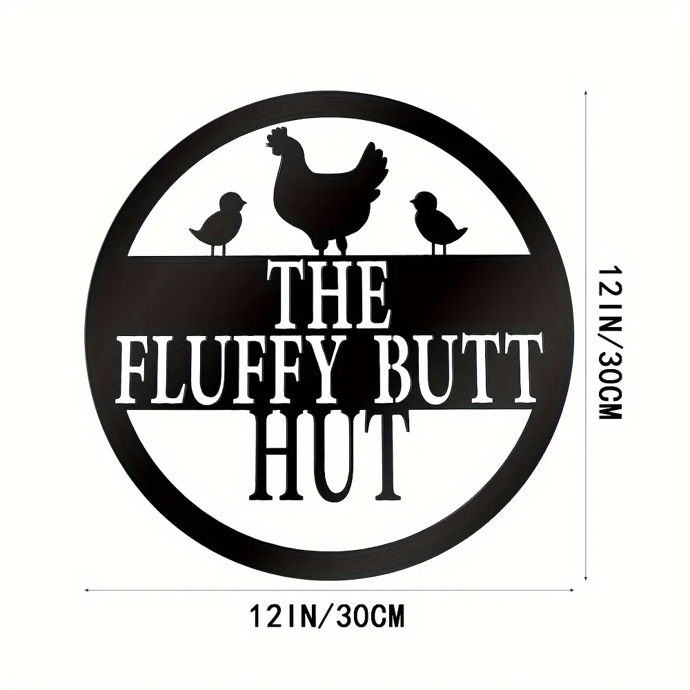 Chicken Coop Sign Furry Butt Cottage Sign Chicken Coop Accessories Metal Sign Funny Chicken Coop Decoration Farmhouse Wall Decor