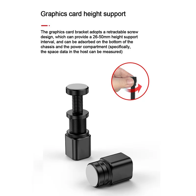 2Pcs Graphics Card GPU Holder Support Adjustable Telescopic Rotary Screw Video Card Sag Bracket Jack Desktop PC