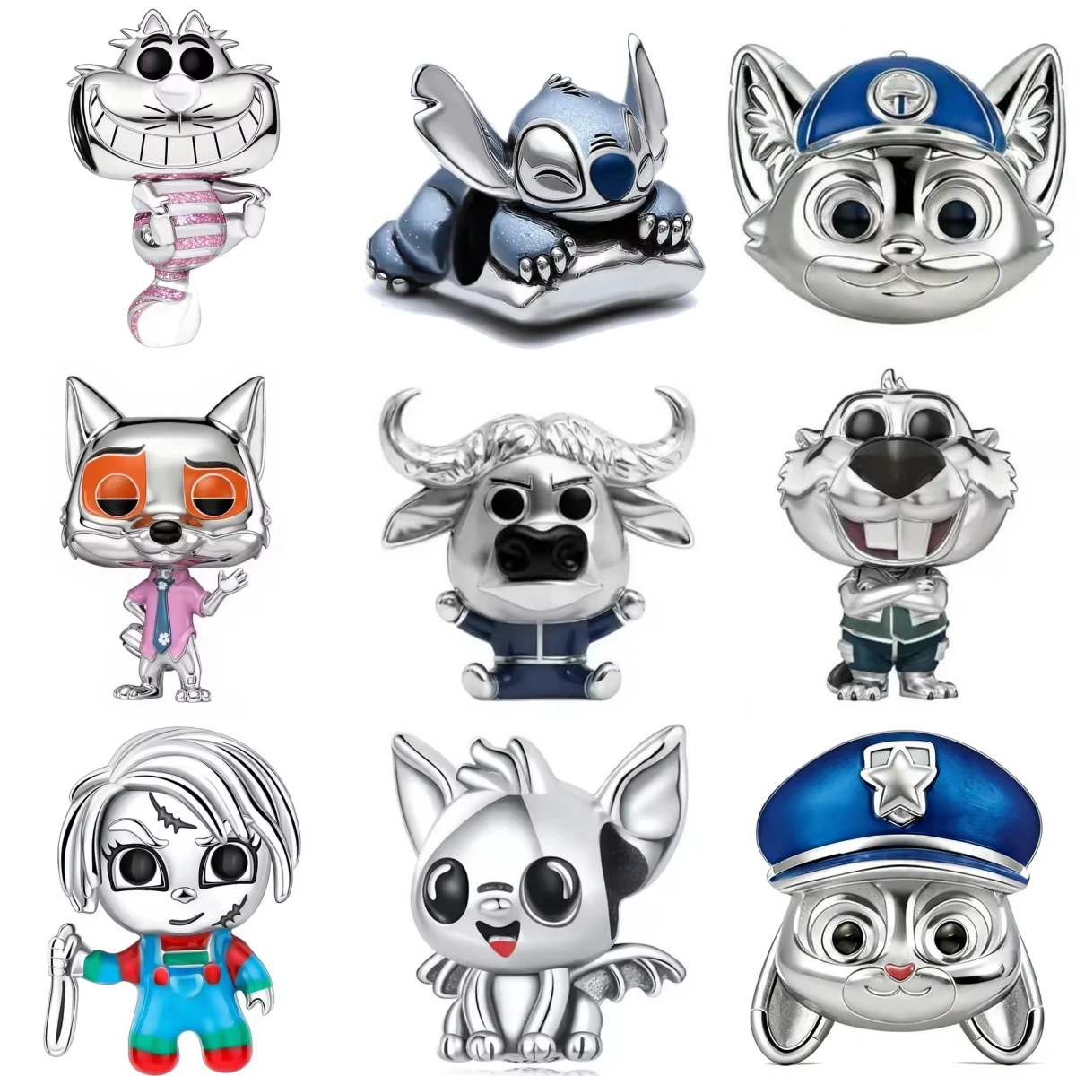 925 silver Hight Quality Disney  Beads Pendant fit Original Bracelet Necklace Beads for European Charm Diy Jewelry Gift