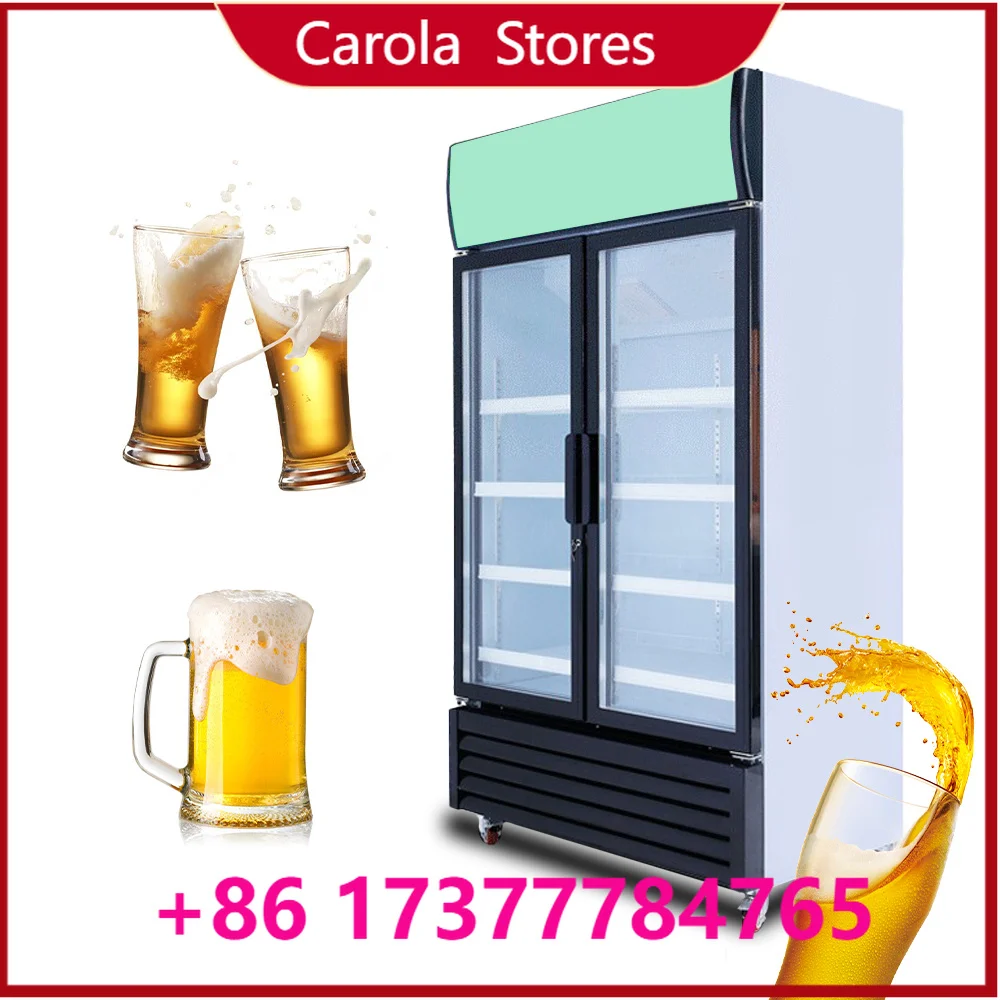 Vertical Plug-in Glass Door Display Fridge Energy Saving Upright Beverage Freezer for Commercial Shop Fruit Juice Drinks