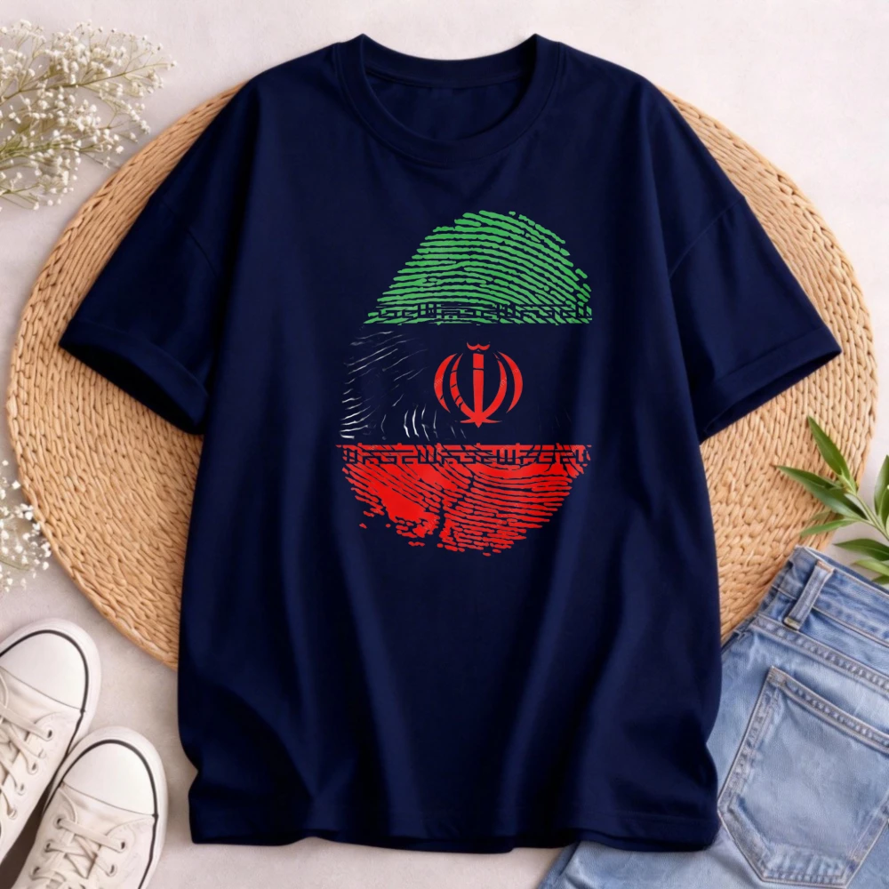 Iran Flag Design Men's T-Shirt National Pride Graphic Summer Casual Wear Gift For Men And Friends
