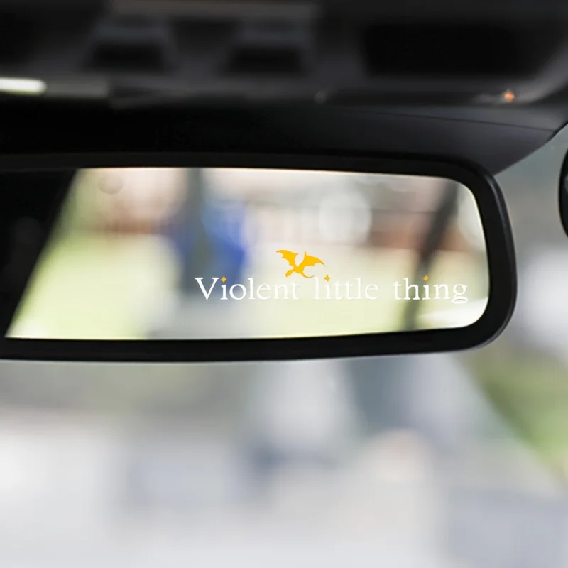 

2pcs Violent Little Thing Dragon Rearview Mirror Vinyl Stickers, Suitable for Rearview Mirrors, Water Cups and Daily Mirrors