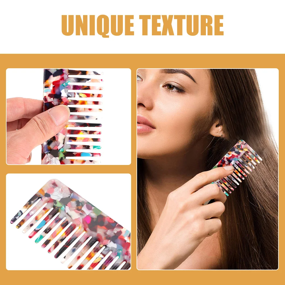 

2 Pcs Anti-static Comb Hair Detangler Curls for Curly Acetate Sheet Combs Taper Travel