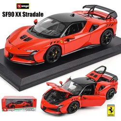Bburago 1:18 Ferrari SF90 XX Stradale Red/White die-casting simulation alloy car model handicraft decoration collection toy
