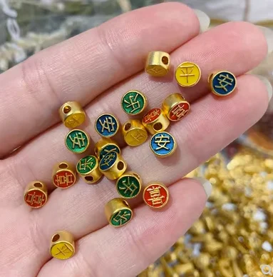 

999 real gold beads 24k gold charms 3d gold accessories jewelry parts