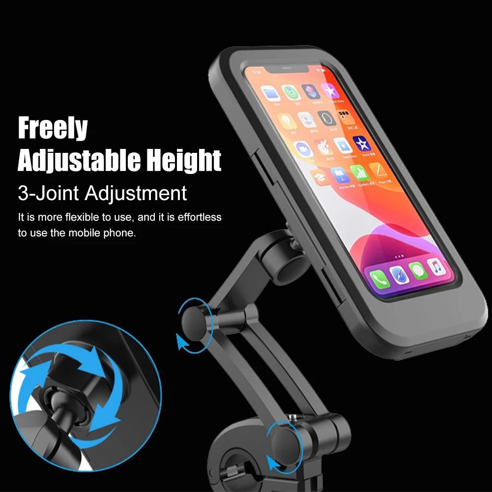 Support de téléphone universel pour moto, coque rigide étanche, support de téléphone portable réglable à 360 ° pour vélo, jusqu'à 6.7 pouces