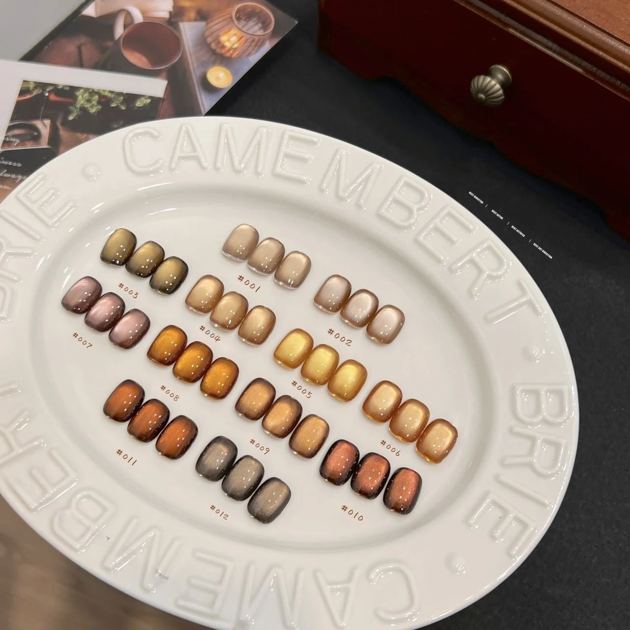 

12Colors Autumn And Winter Glass Bead Magnetic Cat Eye Nail Gel Polish Amber Soak Off Gel Nail Polish Long Lasting Manicure Kit