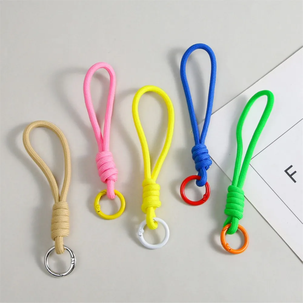 10 قطعة سويتي اللون الإبداعية المنسوجة المفاتيح للهاتف المحمول الحبل مكافحة خسر عقدة حبل حزام سيارة خاتم مفتاح اكسسوارات