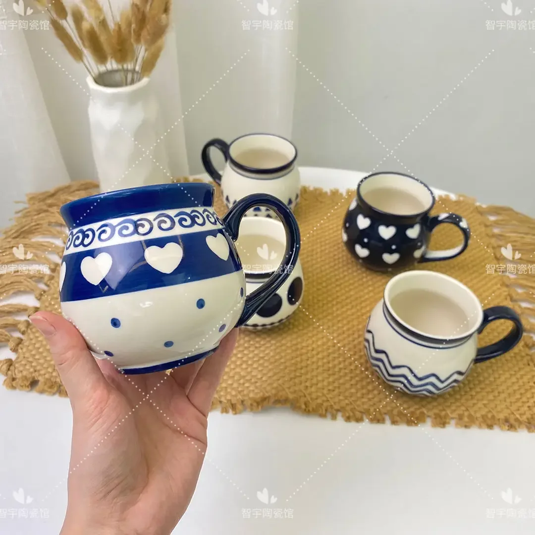 

New Mug Polish Cup Milk Coffee Cups Breakfast Ceramic High Appearance Large Capacity Gift Drinkware Unusual Mugs Couples Gifts