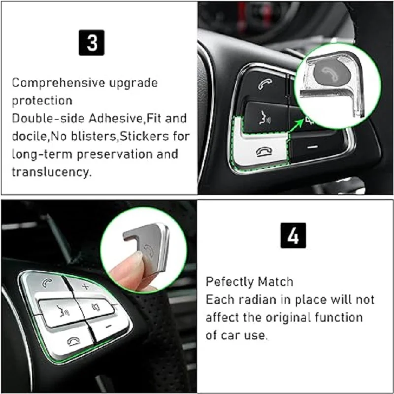 Car Steering Wheel Button Covers Trim Stickers For Mercedes Benz GLC X253 GLE W166 GLS GLA X156 CLA W176 CLS  2012 2013 2014