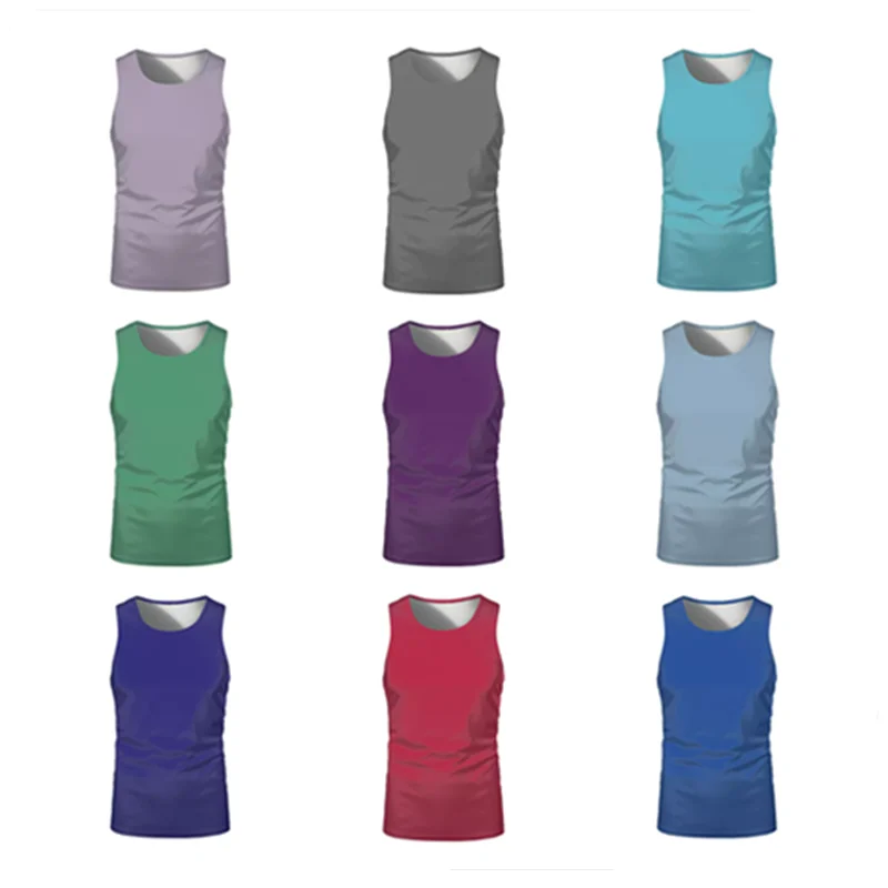 Sublimation Blank Tank Top Boy Sleeveless Vests Pure Color Polyester Sportwear Training Quickly Dry for Custom Printing Logo