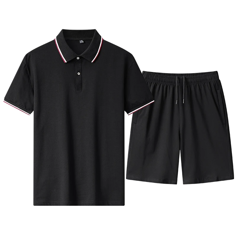 

2026 New Men's Sports Set Polo Shirt with Shorts Quick drying Lightweight Summer Sports Set Running Gym Fitness Leisure Set