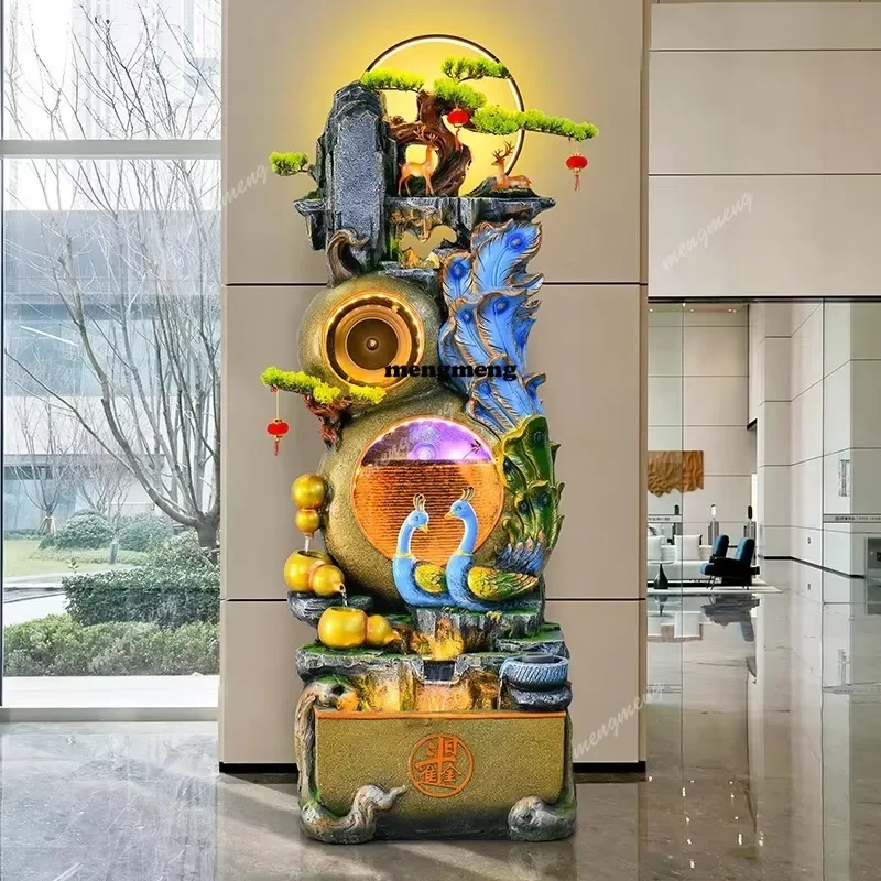 Y136 Rockery Flowing Water Fountain Circulating Water Living Room Decoration Floor To Ceiling Ornaments