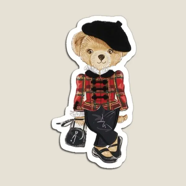 Girl Polo Bear Magnet for Fridge Organizer Baby Home Cute Colorful Decor Stickers Magnetic Refrigerator Funny Kids Children