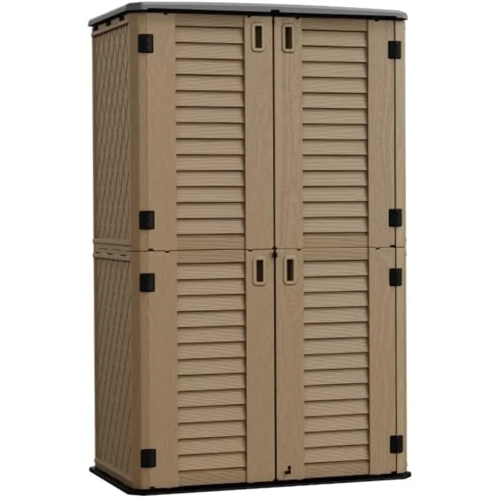 

Storage Shed Weather Resistance, Multi-Purpose Outdoor Storage Cabinet for Backyards and Patios, Horizontal Storage Shed