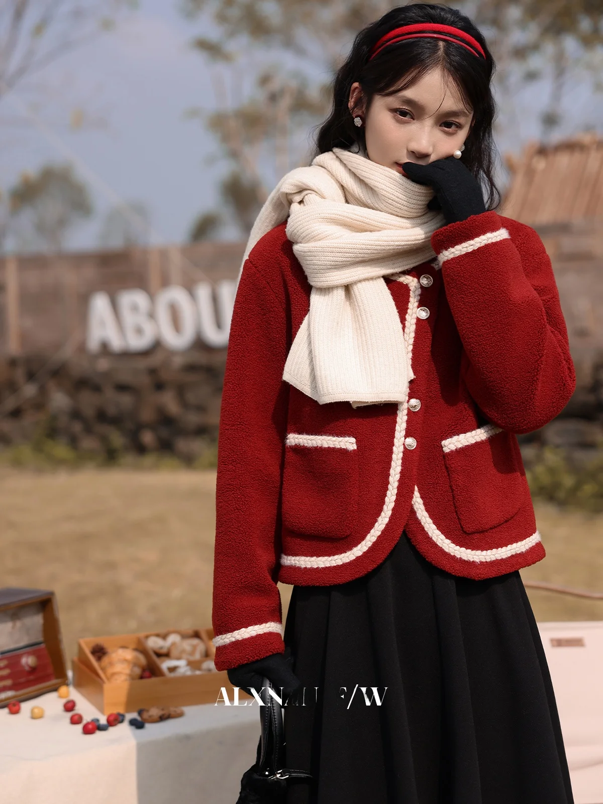 Ele Lamb Fur Jaet Women's Faionable Aosphere Small Fraance Sle Autumn Winter Straight Tube Sweet Sle Coat