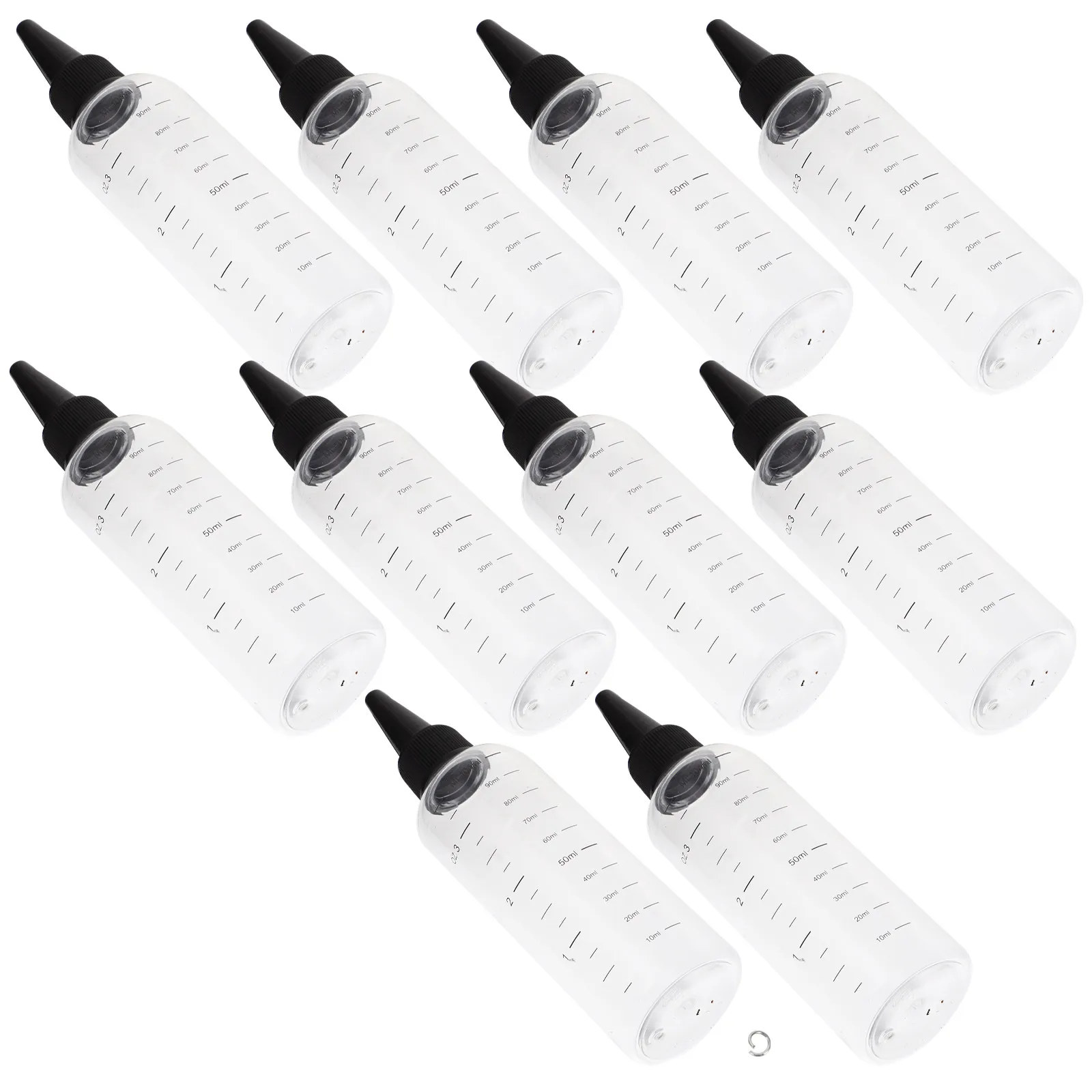 

10Pcs Scale Squeeze Bottles Plastic Refillable Empty Bottles for Cosmetics Essential Oil Liquid Dispensing Storage