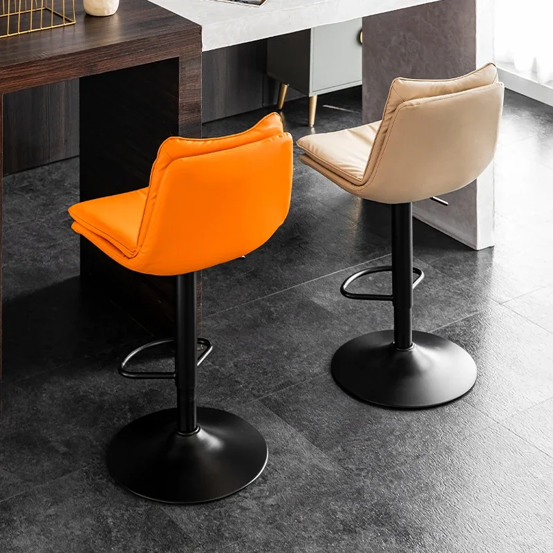 

Luxury Accent Bar Stools Design Bedroom Modern Minimalist Leather Bar Chairs Ergonomic Comfortable Banqueta Unique Furniture