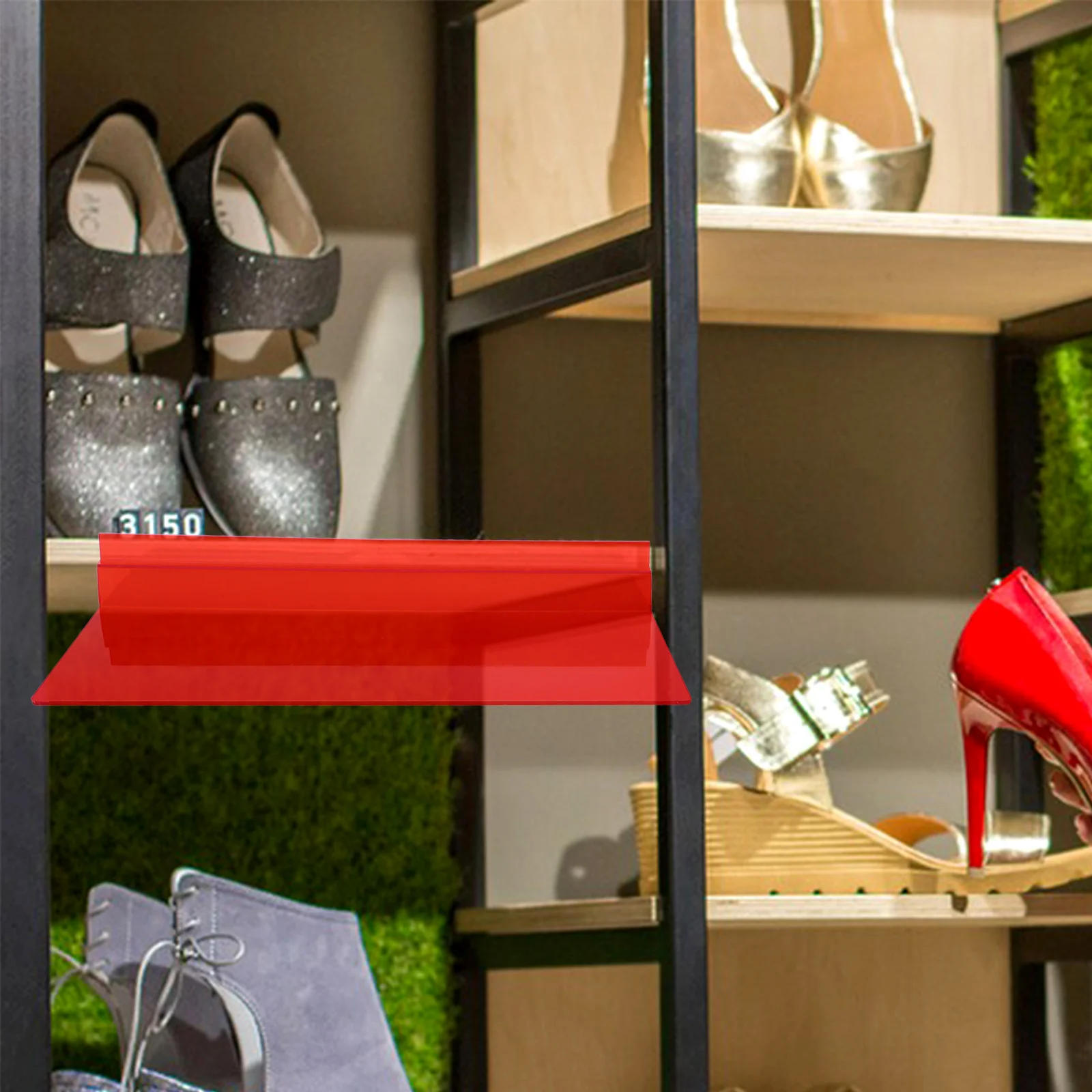 

5pcs Clear Wall Shoe Shelves Slatwall Display Rack Retail Home Space Saving Transparent Plastic Storage for Shoe