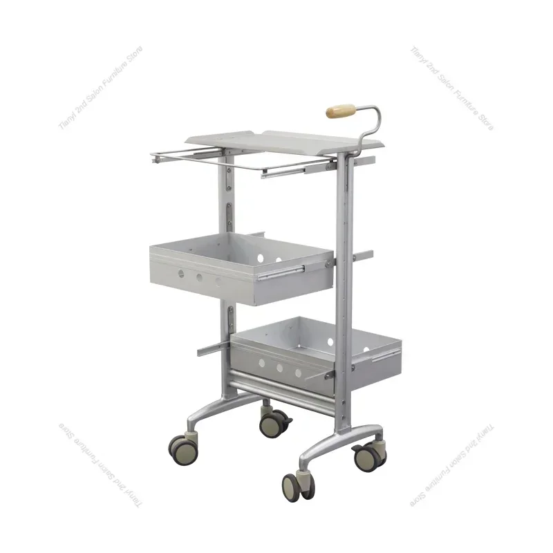 Professional Ironing Multi-functional Salon Aluminum Alloy Trolley Hairstylist Receive Tattoo Lash Tool Trolley Furniture