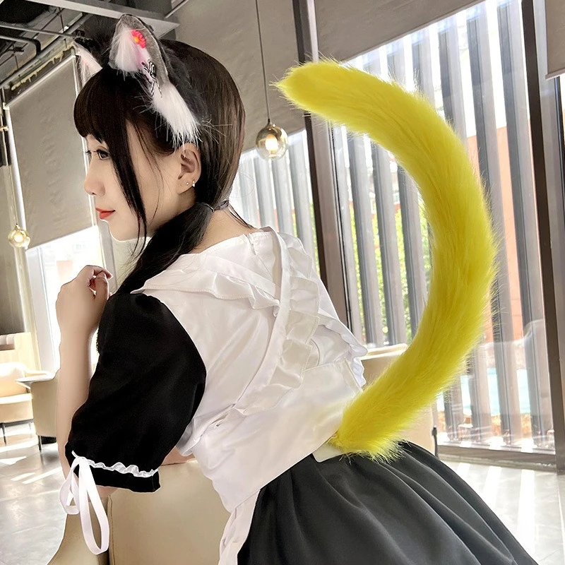 Fluffy Cat Tail Furry Animal Tail Handmade Plush Realistic Tails Kawaii JK Lolita Anime Cosplay Costume Props Accessories