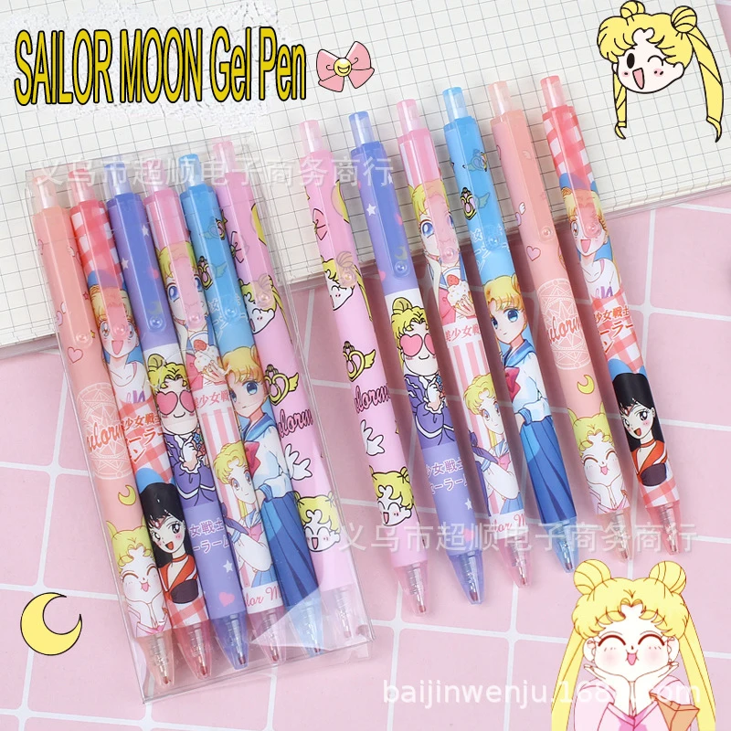 SAILOR MOON Gel Pen Press Pencil Black Pen Tsukino Usagi  Refill Student Exam Pen Special Writing Painting Toy 0.5mm Kids Gift