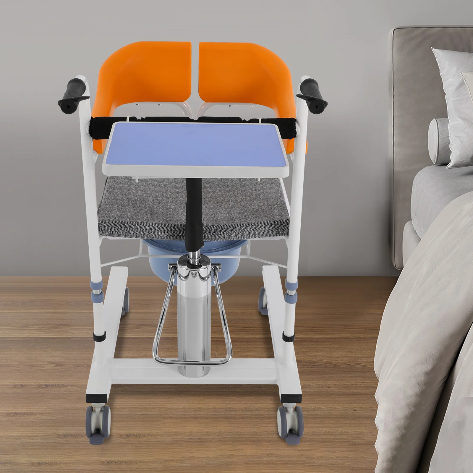 유압식 환자 리프트 휠체어, 180 °   접이식 등받이 휠체어 높이 조절 리프트 이동 의자 이동 간호 의자