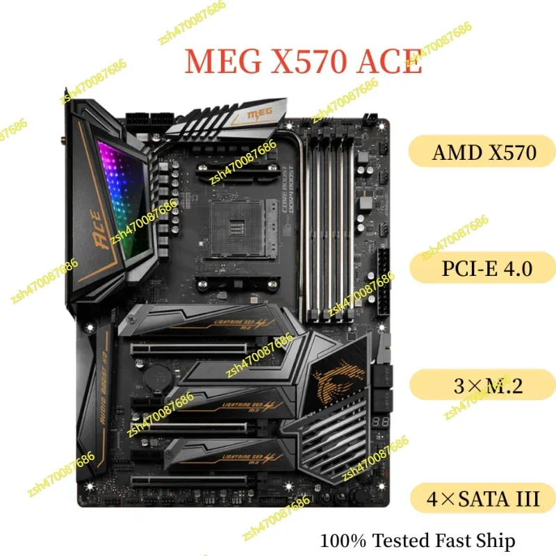 

For MSI MEG X570 ACE Motherboard 128GB Socket AM4 DDR4 ATX Mainboard 100% Tested Fast Ship