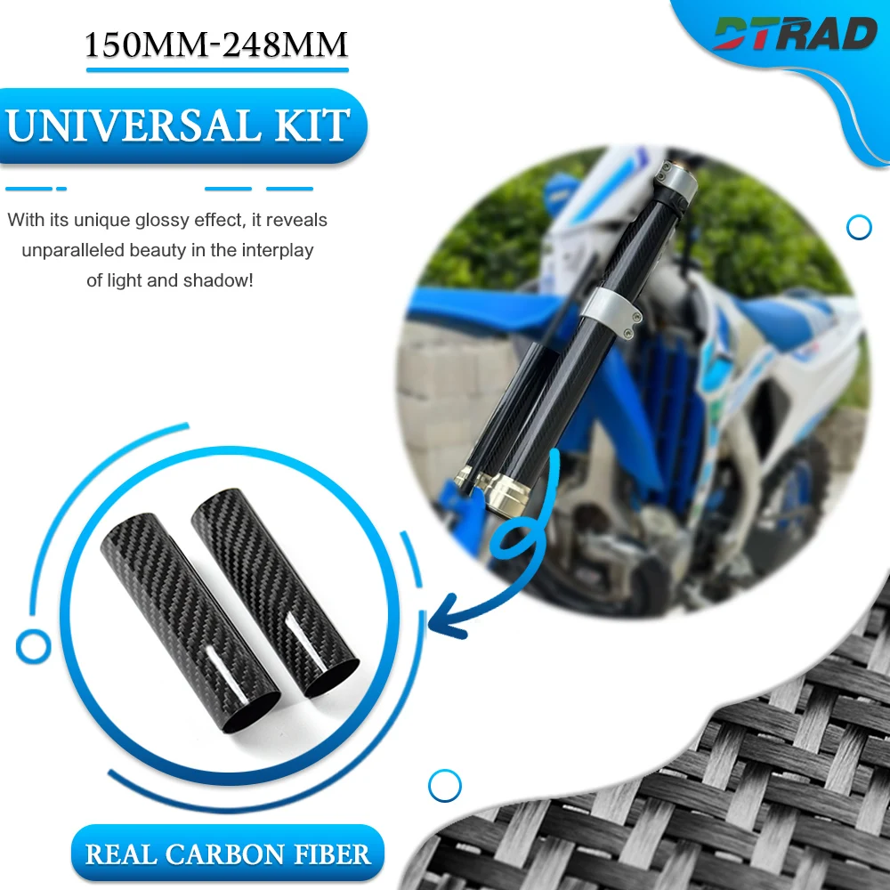 

DTRAD Motorcycle Universal Accessories Real Carbon Fiber For Motorcycle Shock Absorber Pipe Protective Cover Length 150mm -248mm