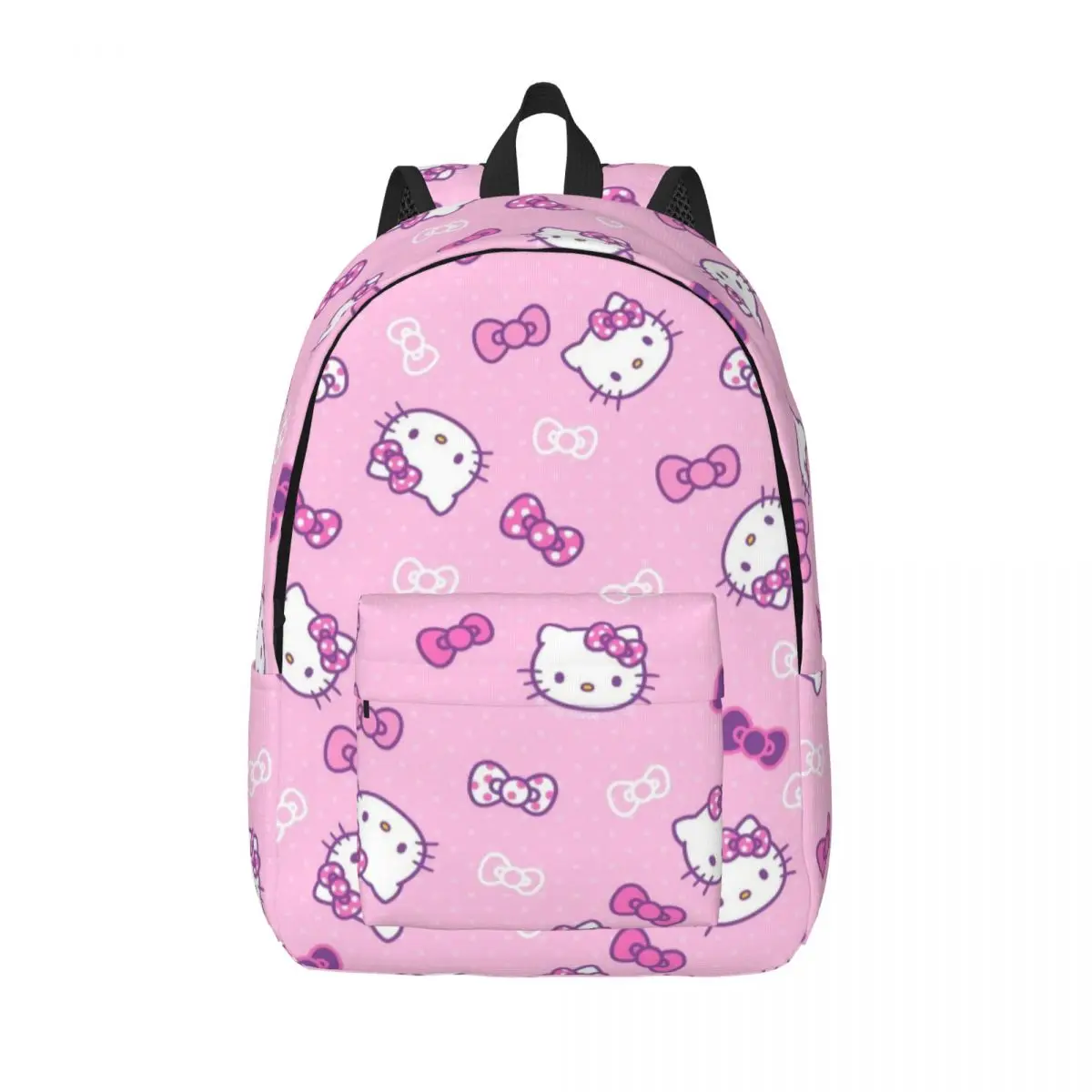 Hello Kitty Cartoon Cute Backpack for Men Women Teenage High School Hiking Travel Daypack Laptop Canvas Bags Lightweight