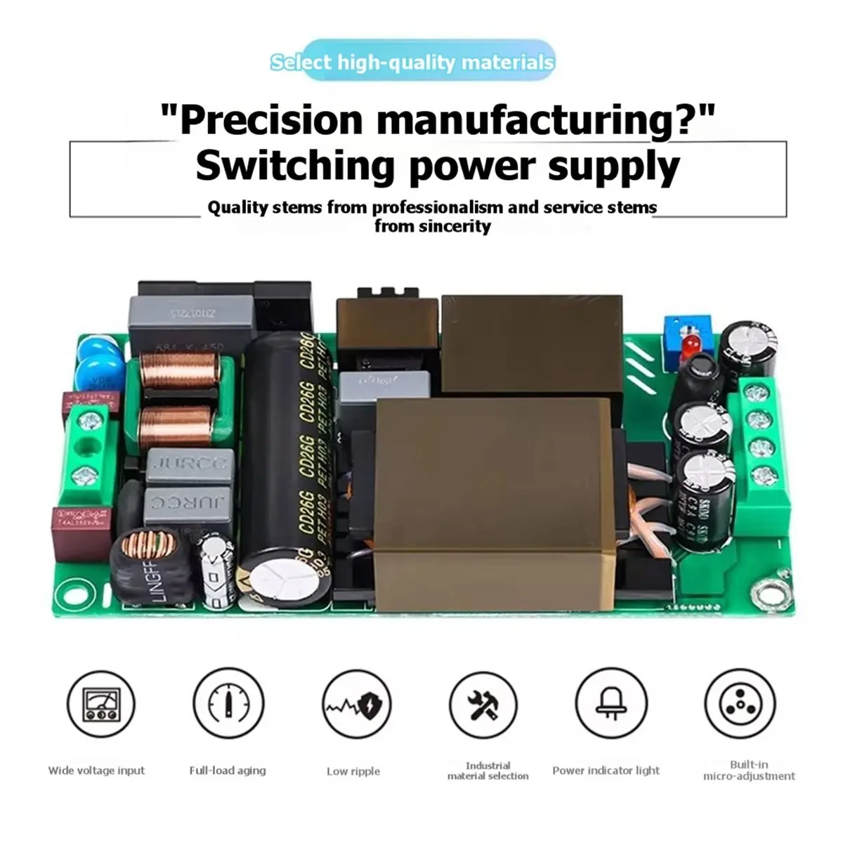 Y1919A*☀▃New 24V5A7.5A Slim Switch Power Supply Substrate +PFC Voltage Reduction and Stabilization Module AC-DC180WH180S24