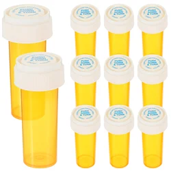 12 Pcs Equipment Transparent Travel Pill Box Canning Supplies Bottle Yellow Small Medicine Portable Holder