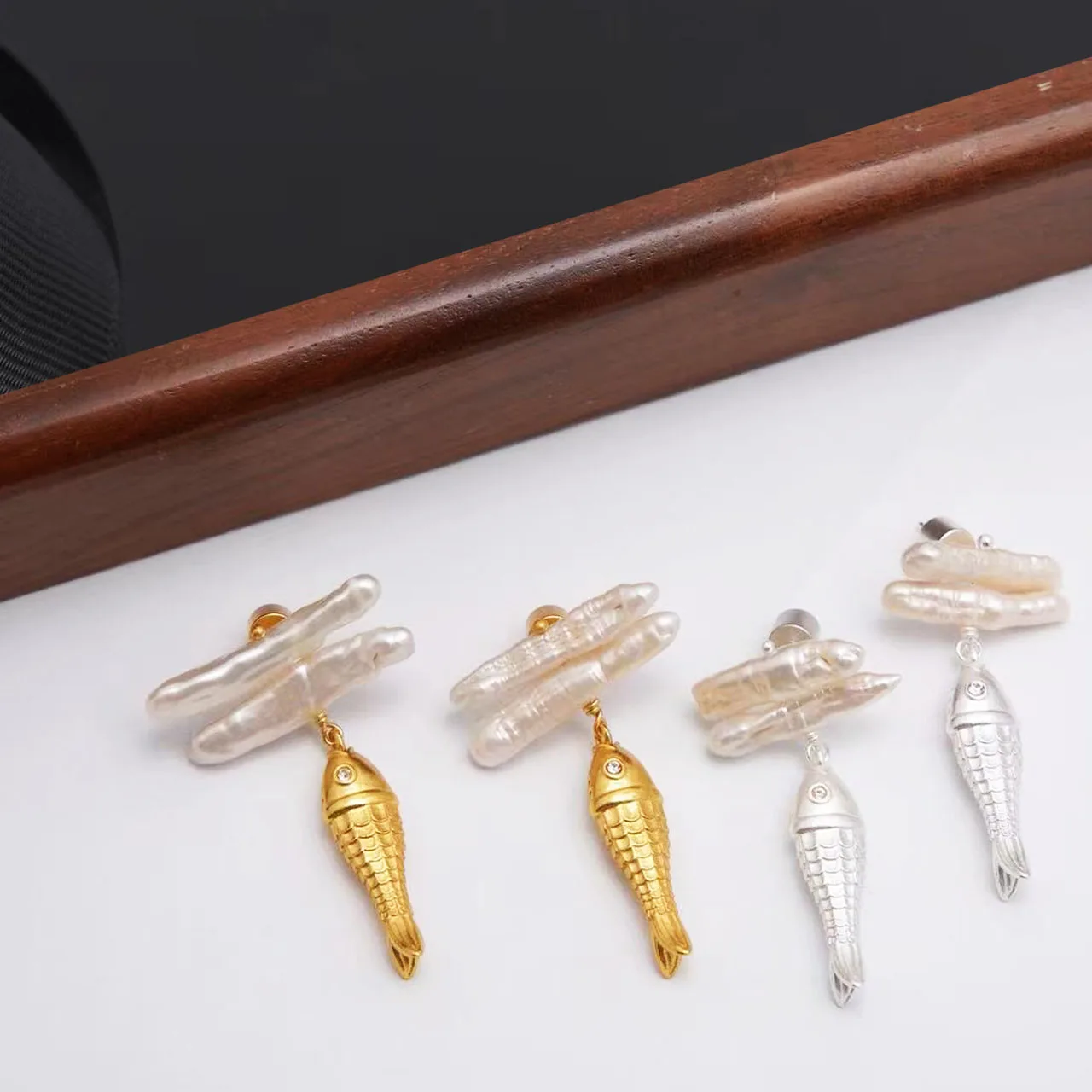 

New Jewelry & Accessories Sports And Leisure Style Small Fish Shaped Natural Baroque Pearl Earrings For Women's Parties & Gifts