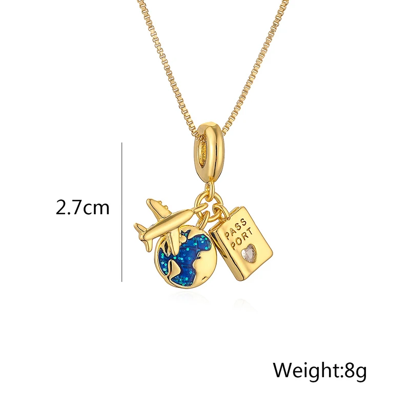 GANPUP Stilvolle Kreative Flugzeug-Pass-Kamera Anhänger Halskette für Damen und Herren, Modische Schlüsselbeinkette, Choker Schmuck Geschenk – Detail 1
