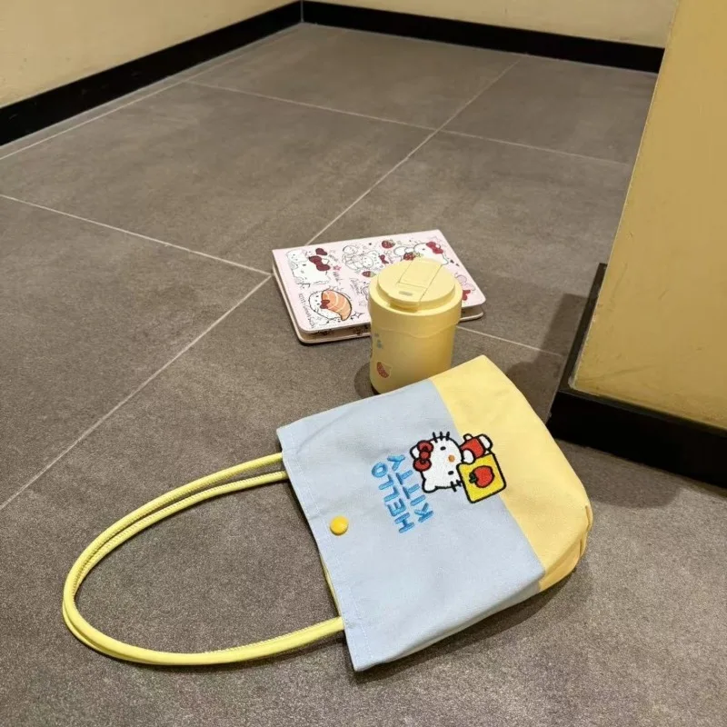 2025 جديد مرحبا كيتي أنيمي Kawaii سانريو حقيبة التخزين عادية لطيف الكرتون حقيبة يد سعة كبيرة حقيبة تسوق هدايا للفتيات