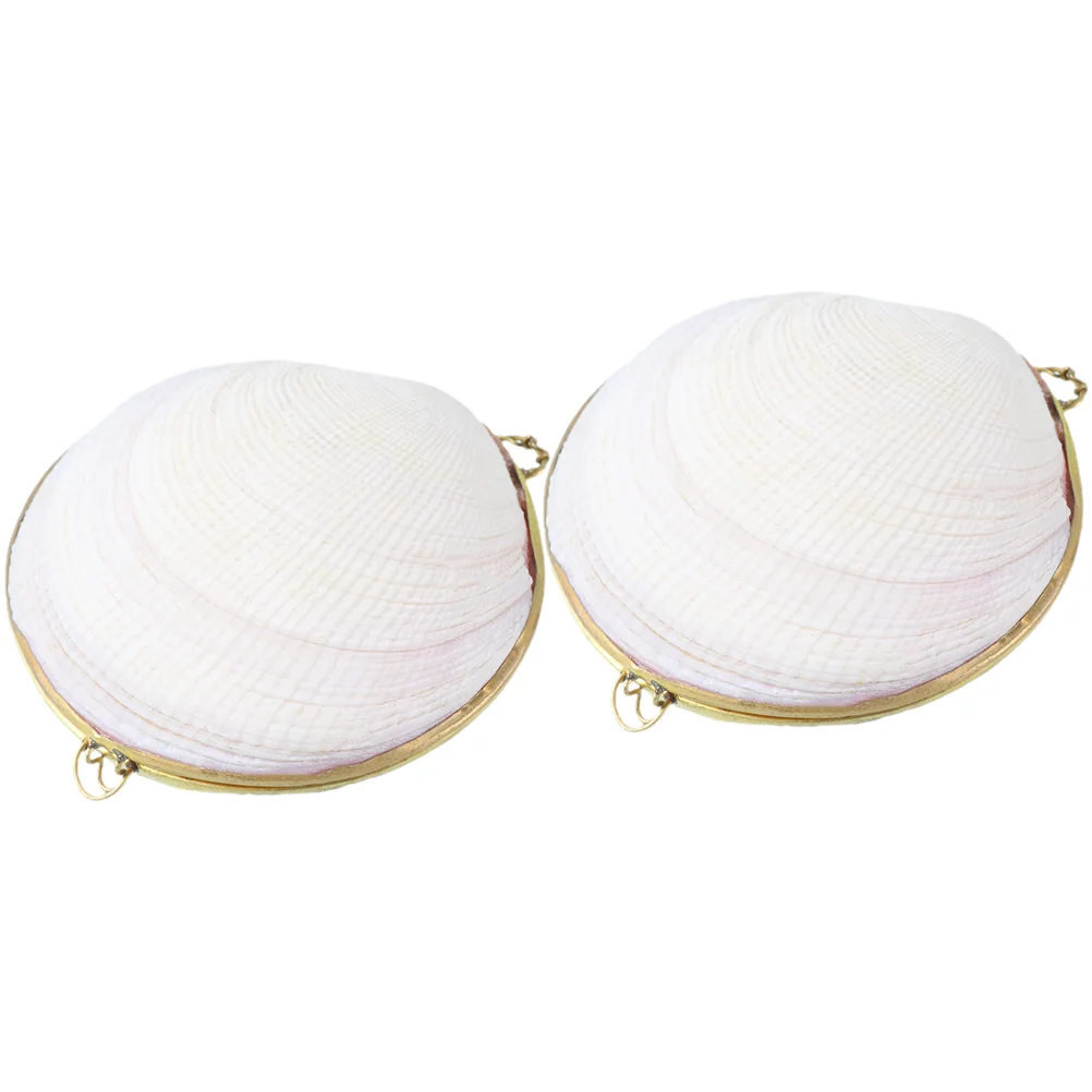 2 Pcs Ring Shell Jewelry Box Small Dish Tray Candy Storage 800X700X300CM Seashell Bowl Jeweled Trinket Boxes Holder