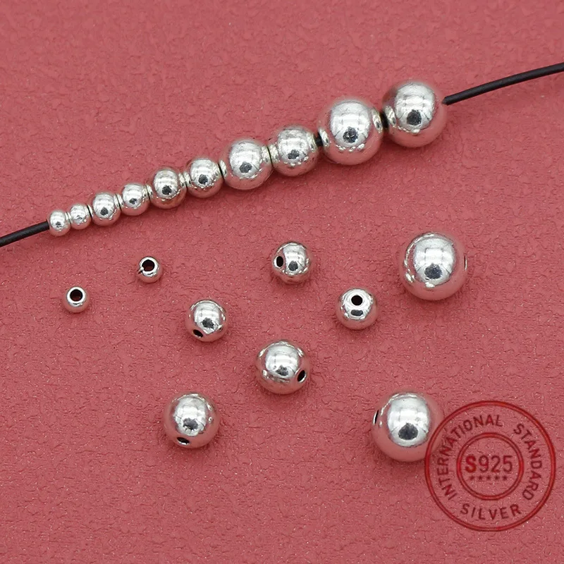 Tibetan silver smooth round loose beads 3/4/5 /6/8mm simple round beads spacer beads DIY bracelet pendant jewelry
