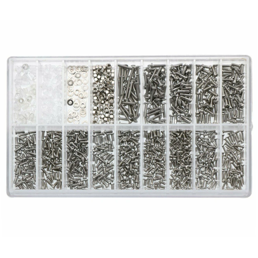 

1000PCS Eyeglasses Screws Kit Sets Sun Glasses Watch Repair Tool Parts Kit Tiny Screws Nut Assortment Repair Tool Kit Set