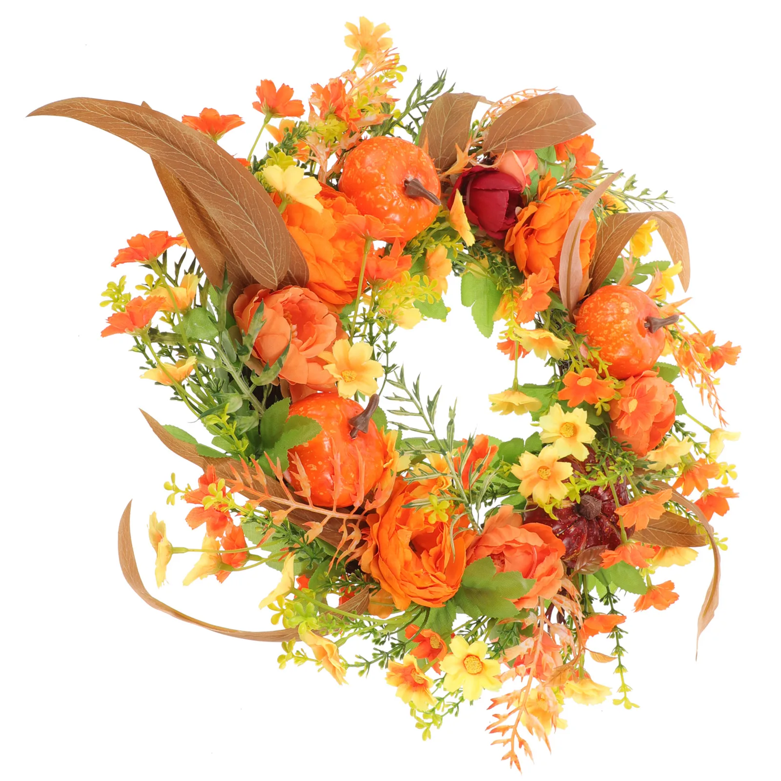 

1pc Red Simulated Peony Flower Wreath Practical Decor Garland for Door Home Wedding Easy Maintain