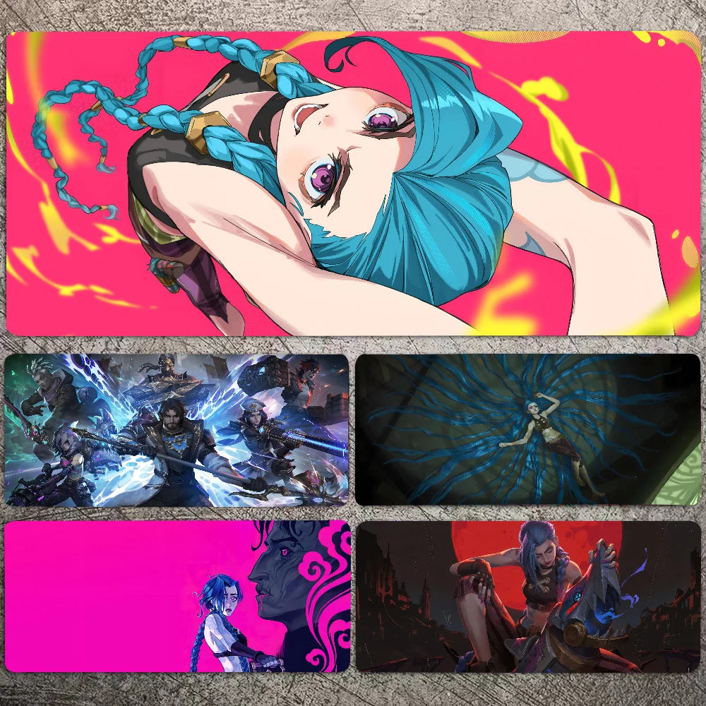 1pc Hot Anime Game TV Arcane Jinx Non-slip Mouse Pad Suitable For Office Computers Laptops E-sports Game Desk Mats XXL Keyboard