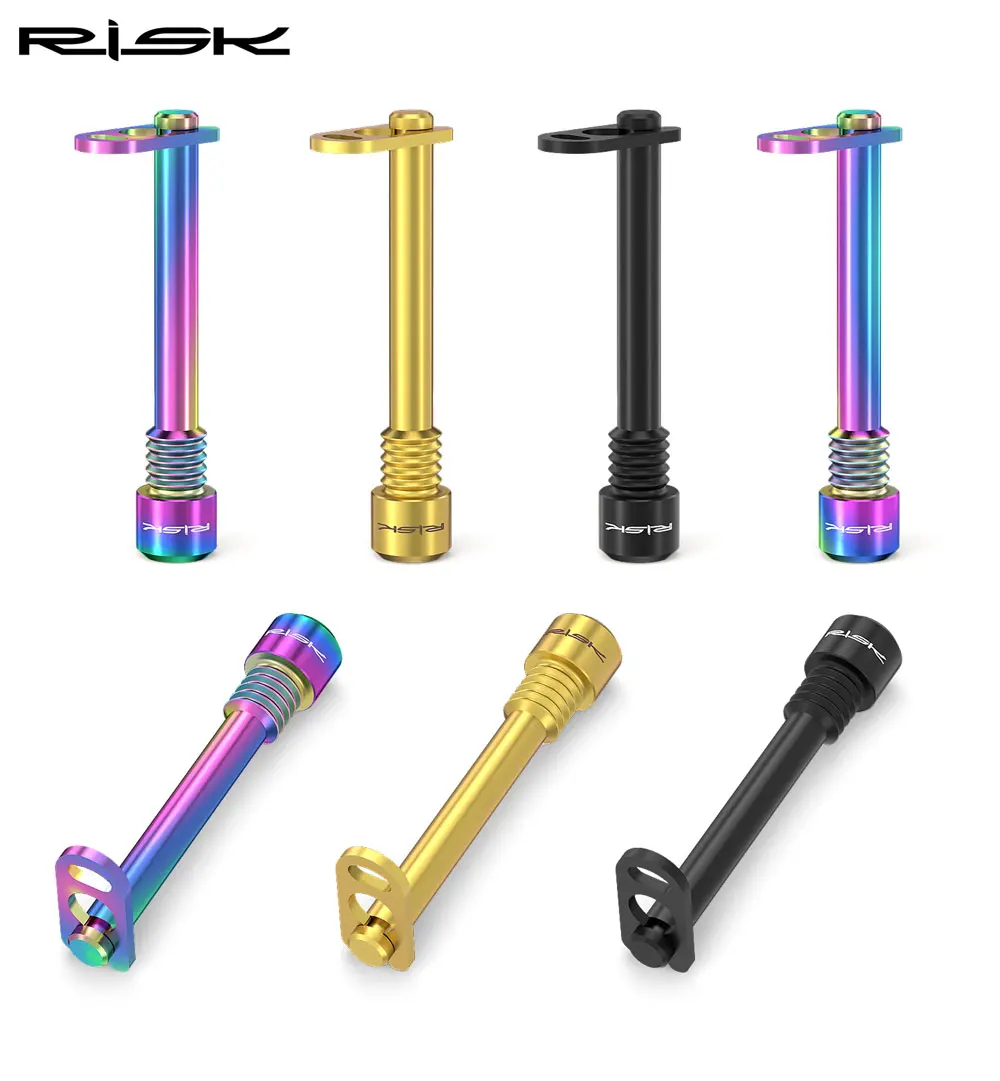 RISK 2 Stück Fahrradschrauben M4x26mm Fahrradbremsen-Stecker/Sicherungsring Scheibenbremsen-Klemmschraube MTB Fahrrad Titanlegierung Bremsenstecker – Detail 4