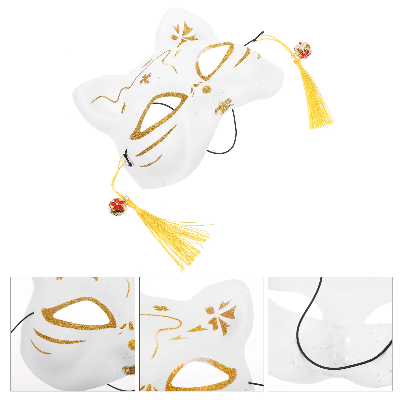 

Fox Mask Stylish PVC Adjustable Straps Masquerade Party Japanese Design Match Dresses Halloween Cosplay Dancing Masks