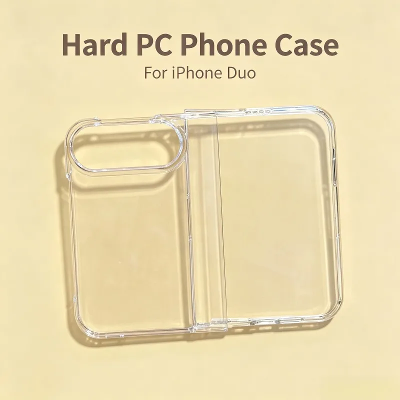 Hard PC Phone Case for iPhone Duo Transparent Protective Cover Raised Camera Edge Slim Design