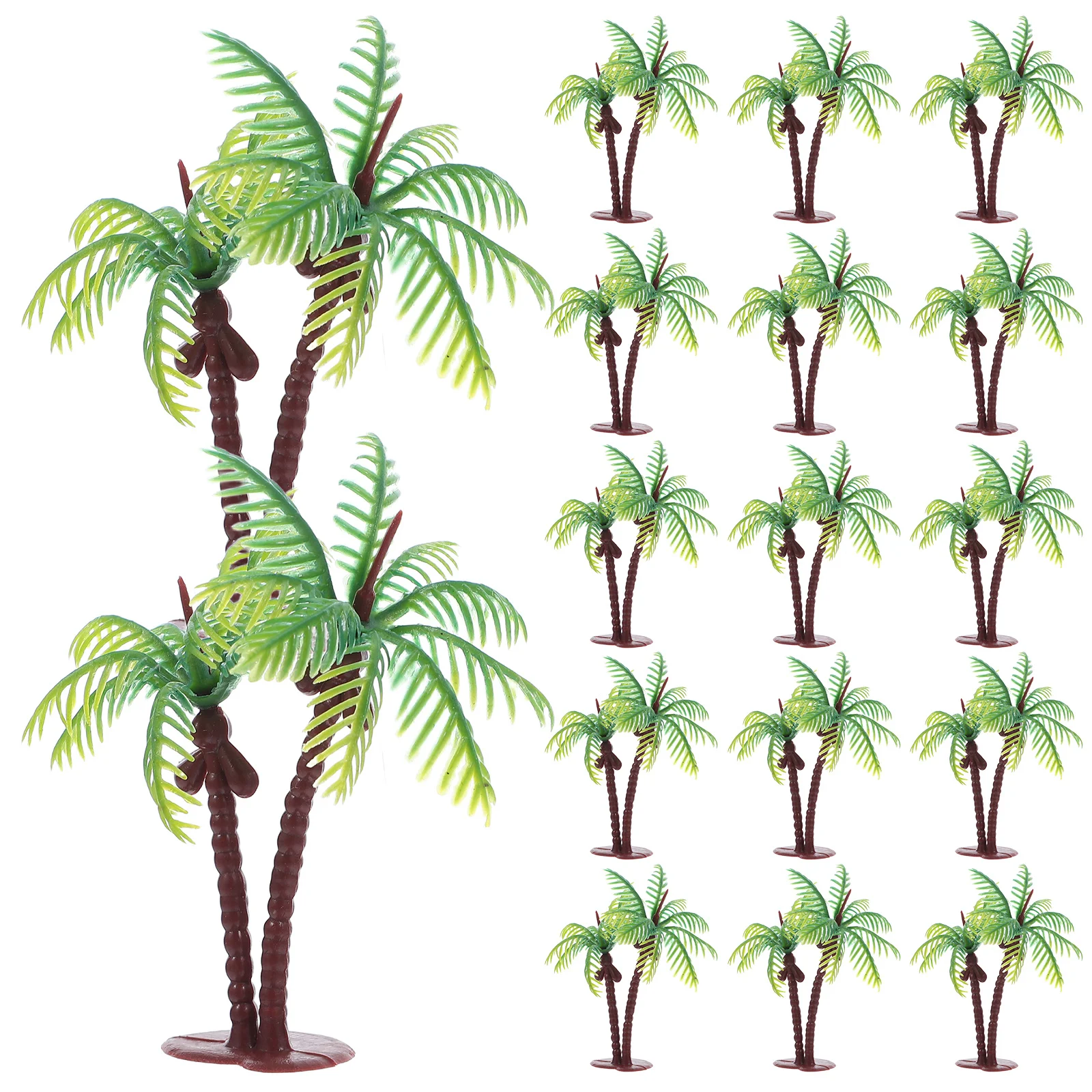 36 Uds. De palmeras de coco en miniatura, plástico Artificial para Diorama, acuario, mesa de arena, decoración de paisaje, Mini árbol de imitación de coco