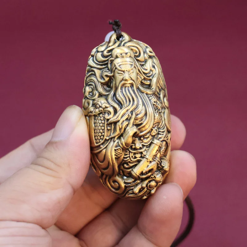 Yu Character Men's Portable Plaything Brass Copper Craft Guan Gong Handheld Figurine
