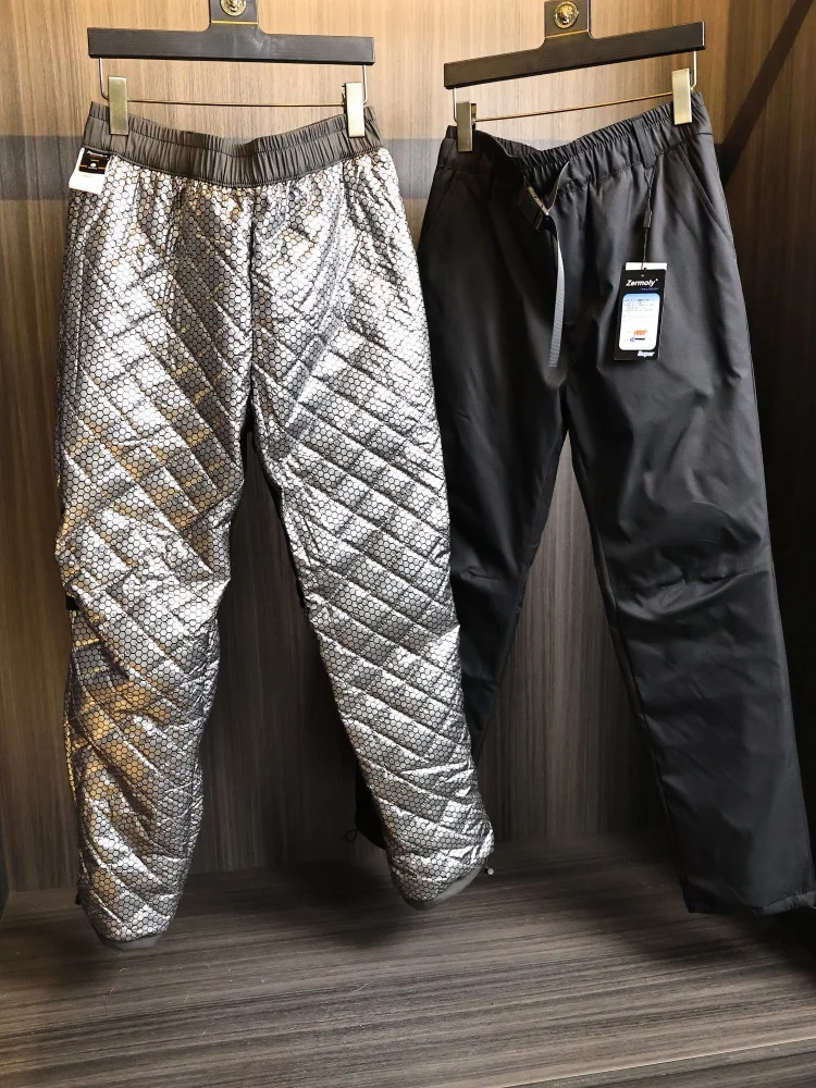Graphene Heat Reflection Men's Outdoor Winter Cold Resistant Warm Cotton Straight Casual Pants Fashionable Straight Leg Trousers