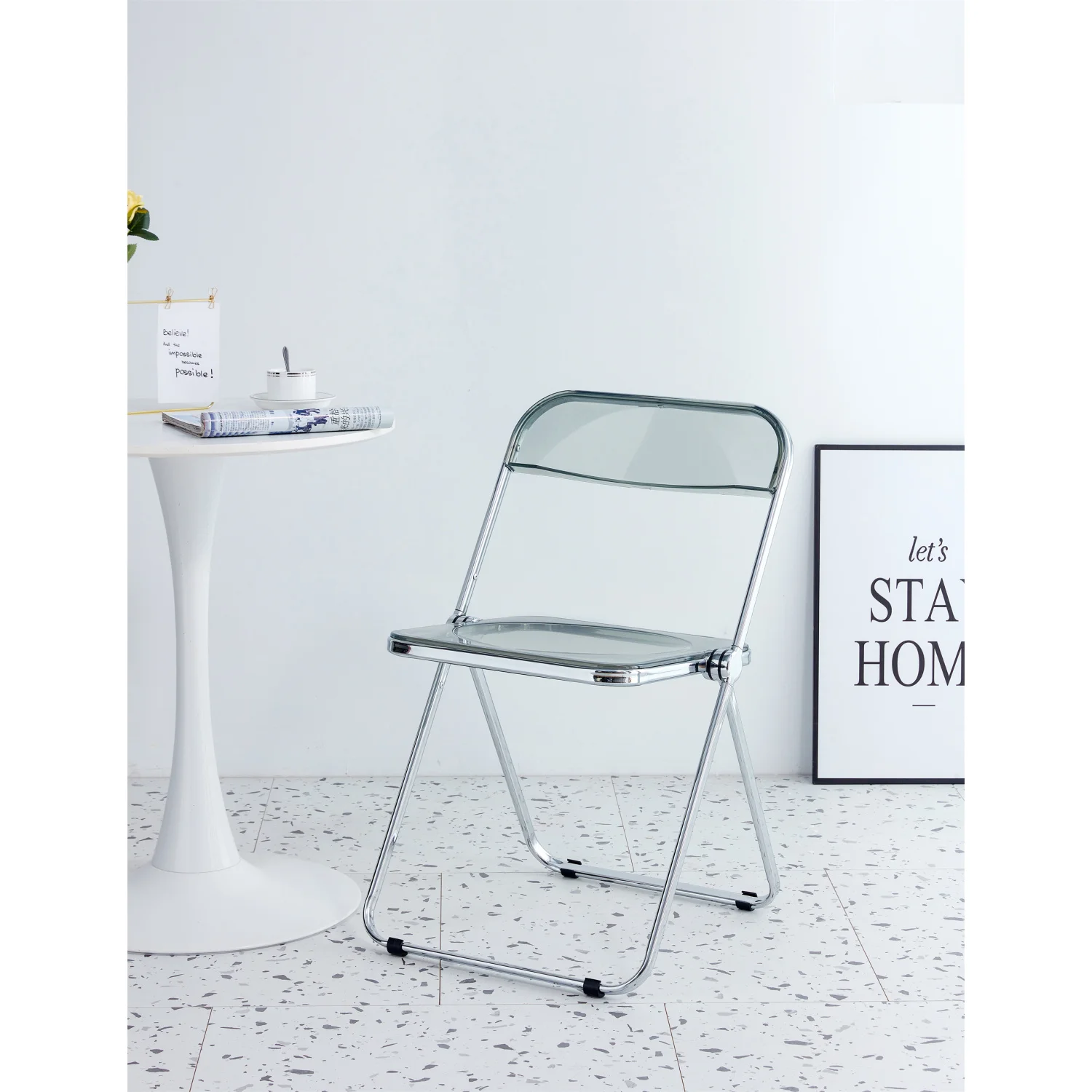 

Transparent Gray Folding PC Plastic Chair